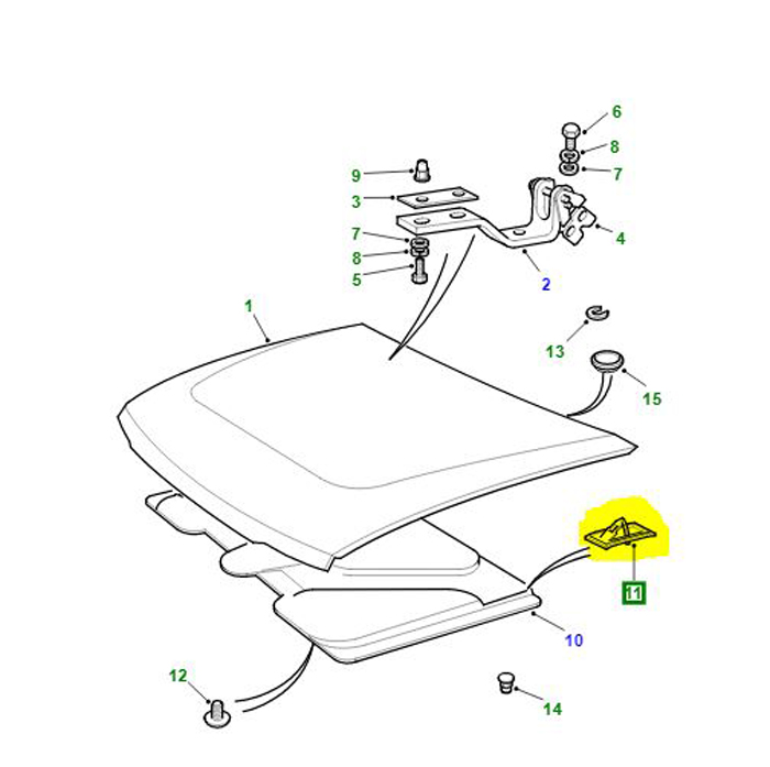 BONNET PAD RET CLIP DIS1          MXC5597