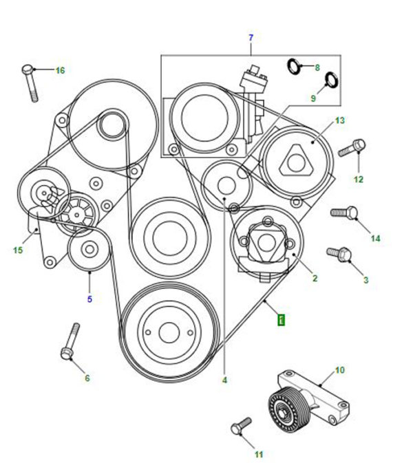 DRIVE BELT NON ACE V8 + AIRCON DISCOVERY 2 ERR6898