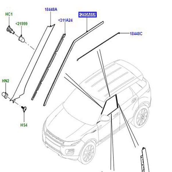 MOULDING – DOOR WINDOW FRAME  LEFT HAND SIDE   LR055825