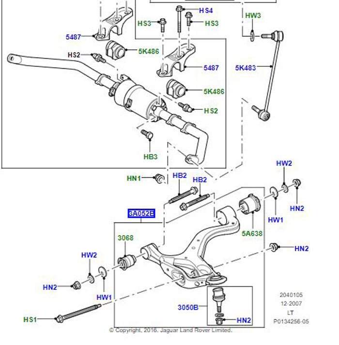 ARM – FRONT SUSPENSION  RH, LOWER               LR029301