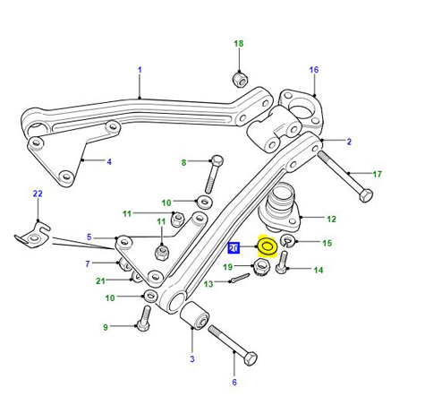 WASHER TOP LINK BALL JOINT 20MM WB120006