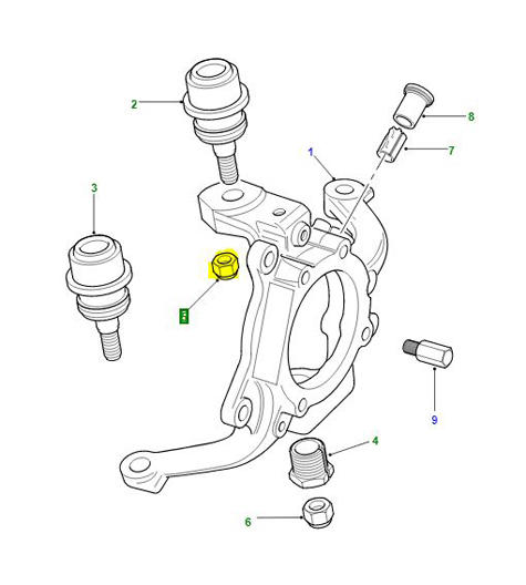 LOCKNUT 14MM, FRONT SUSPENSION UPPER BALL JOINT NY214047