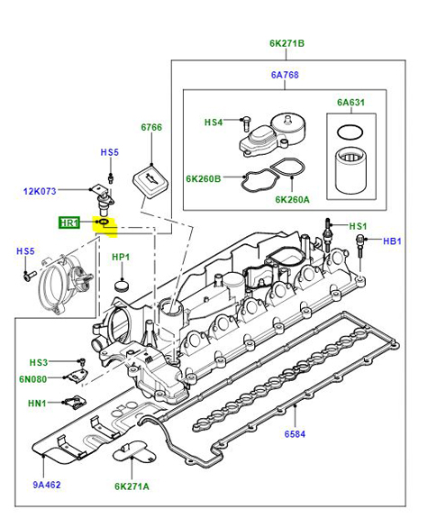 O RING CAMSHAFT POSITION SENSOR NYX100070L