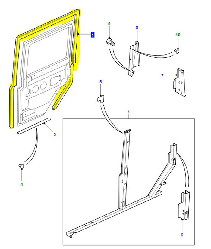 SEAL-REAR DOOR LEFT HAND SIDE LR037349