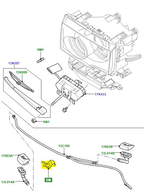 CLIP  WASHER JET TO BUMPER DYC000190