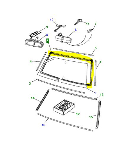 SEAL-WINDSCREEN GLAZING 4 DOOR STATION WAGON MXC7405