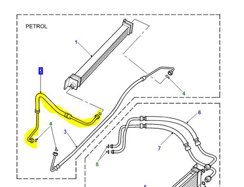 HOSE OIL COOLER TO FILTER PETROL ENGINES ESR2697