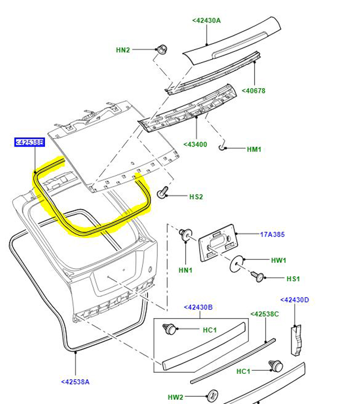 SEAL TAILGATE GLASS CKE500022 NOW LR016985