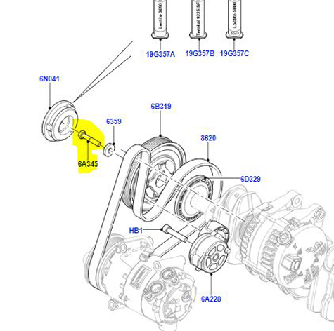 BOLT FLANGED HEAD HEX PULLEY-CRANKSHAFT LR000645