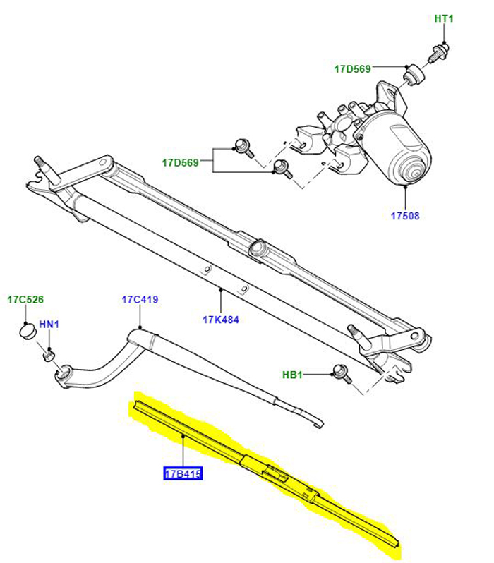 WIPER BLADE FRONT – P38 RANGE ROVER DKC100100