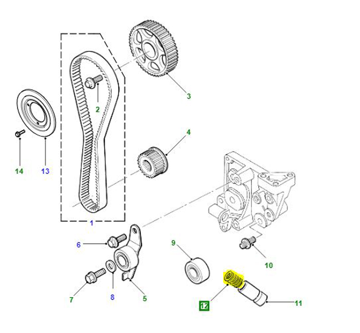 TIMING TENSIONER SPRING 2L DSL F/L LHR10033