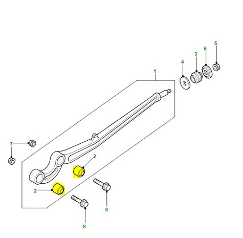 BUSH FRONT OF FRONT RADIUS ARM P38A ANR3332G