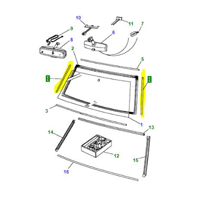 WINDSCREEN SIDE FILLER STRIP RR>86MY 391474