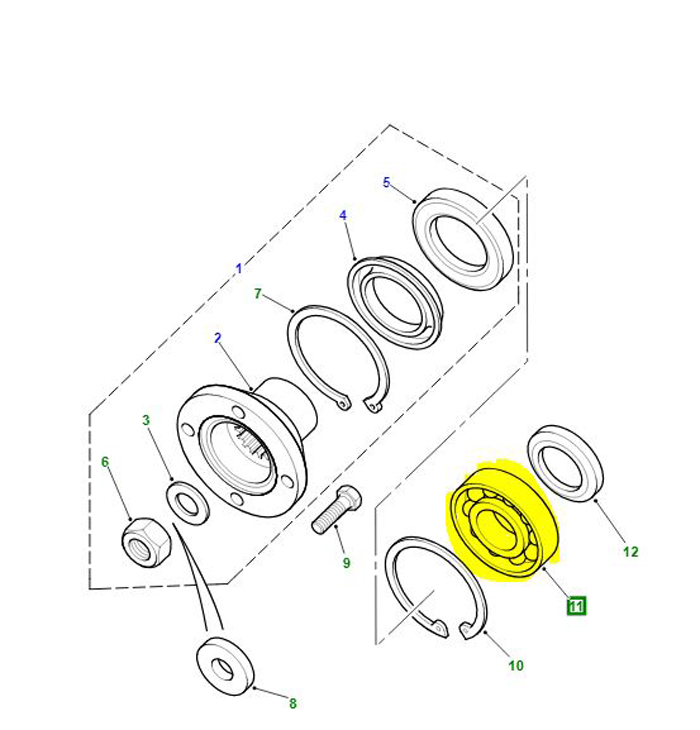 BEARING OUTPUT SHAFT LT230 FT-REAR STC1130G