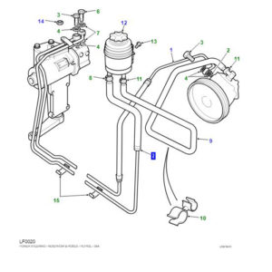 PIPE ASSEMBLY-STEERING BOX TO RESERVOIR WITH PETROL ENGINES, LHD, WITH POWER STEERING QEP105990