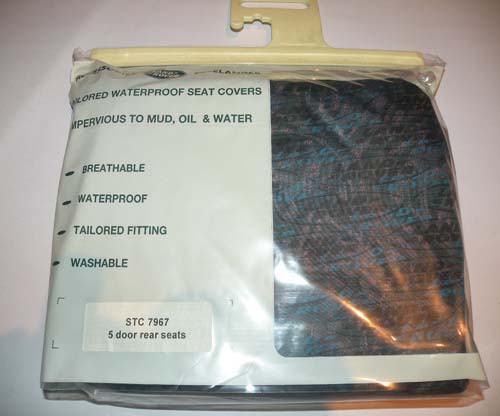 PROTECTIVE COVERING REAR SEAT WATERPROOF BLACK, PAIR, SPLIT SEATS, LESS ARMREST NOW VCF500051LPR STC7967AB