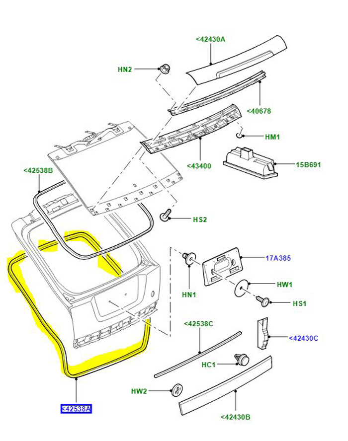SEAL TAILGATE DOOR LR024948