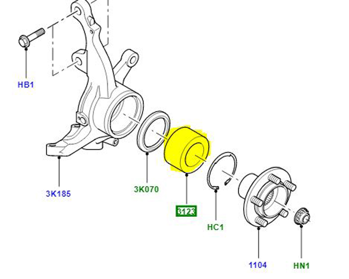 BEARING FRONT HUB RLB000011