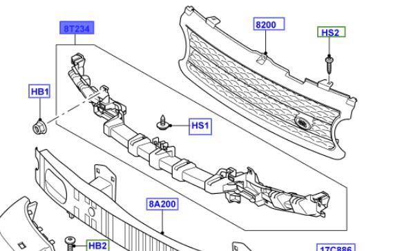 BRACKET UPPER BUMPER FIXING ASU760254