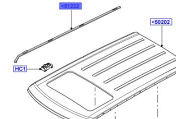 WEATHERSTRIP ROOF ASSEMBLY LEFT HAND PRIMED DBC000032LML