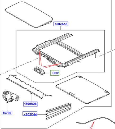 SLIDING ROOF POWER TILT – SLIDE SUNROOF LR018241