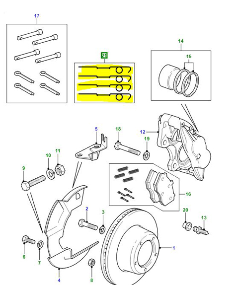 KIT SPRING CALIPER REPAIR LR009769