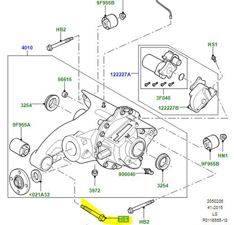 BOLT M16 X 120MM REAR AXLE HOUSING KYG000240