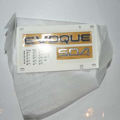 DECAL NAME PLATE EVOQUE BADGE – BLACK, TRUNK BADGE-SD4 LR032334