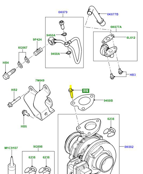 BOLT M8 X 35MM TURBO CHARGER LR008843