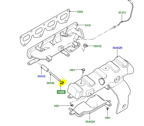 NUT HEX MANIFOLD STUD LR016965