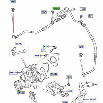 PIPE – OIL FEED TURBO CHARGER LR006644