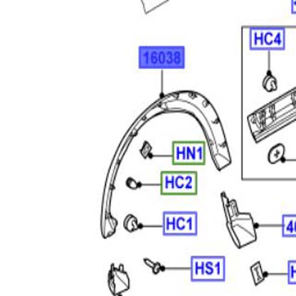 MOULDING – FRONT WHEEL ARCH RH, PRIMED LR010631