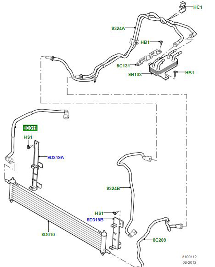 HOSE INLET, FUEL COOLANT COOLER LR035634