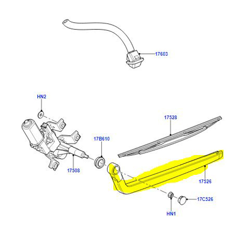 ARM – GUIDE REAR WIPER DKB500690