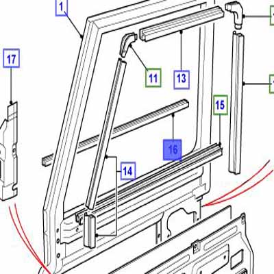 FRONT DOOR OUTER WAIST SEAL ALR5980