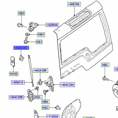 REAR UPPER DOOR PIVOT FOR STRUT BKF780030