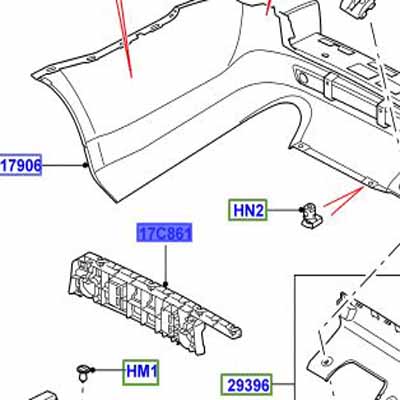 REINFORCEMENT REAR BUMPER LEFT HAND DXF500031