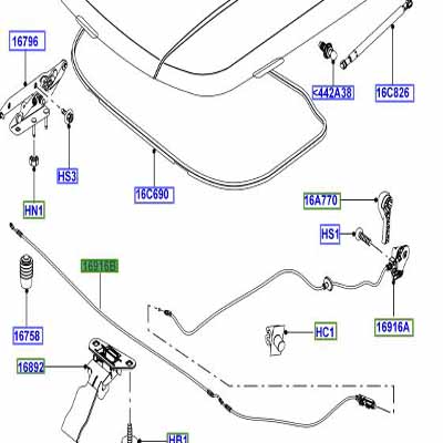 CABLE HOOD CONTROL FSE000091