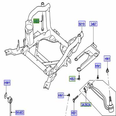 BOLT M14 SUSPENSION ARM FRONT FRONT CROSSMEMBER KYG000042