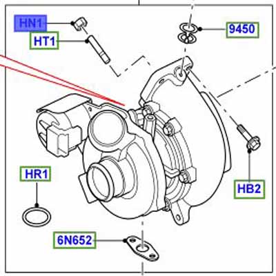 ÉCROU M8 TURBOCOMPRESSEUR LR004057 LR106277