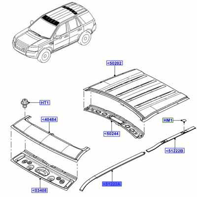 WEATHERSTRIP RIGHT HAND ROOF LR006428