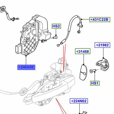 LATCH – REAR DOOR RIGHT HAND LR013891