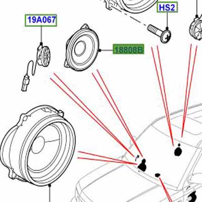 SPEAKER MID RANGE, FRONT DOOR LR029719