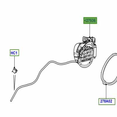 BOÎTIER – TUYAU DE REMPLISSAGE DU RÉSERVOIR DE CARBURANT LR033012