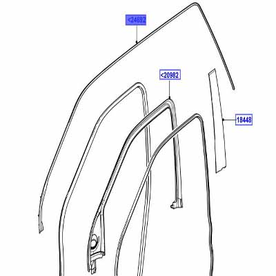 WEATHERSTRIP – DOOR OPENING RH DRIP RAIL LR033996