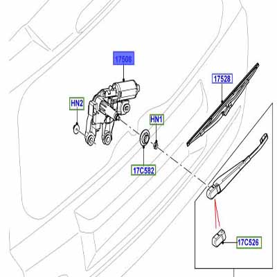 WIPER MOTOR REAR  LR039788