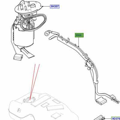 SENSOR – FUEL LEVEL INCLUDES HOSE, WITH FUEL SENDER, WITH BRACKET LR060832