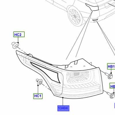 LAMP – REAR RIGHT HAND CLEAR GLASS FRONT LAMP LENS LR061588