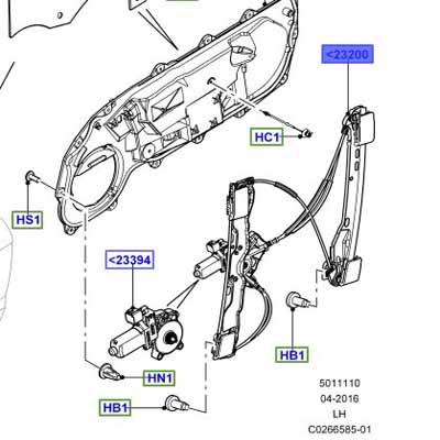 WINDOW REGULATOR RIGHT HAND FRONT LR067998