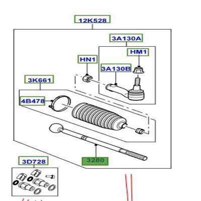 TIE ROD – SPINDLE STEERING GEAR QFK500030